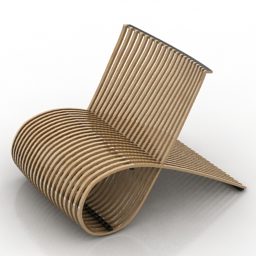 Chair Lounge Wooden Modernism 3d model