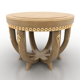 Luxury Antique Stool Table 3d model