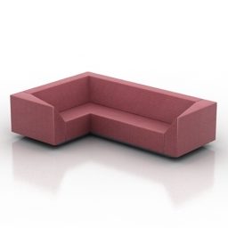 Corner Red Sofa 3d model