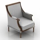 Wing Back Armchair Grey Fabric
