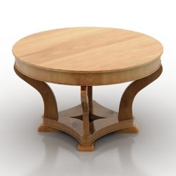 Round Table Wood Legs 3d model