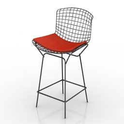 Chair Bar Wire Back 3d model
