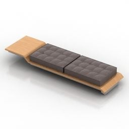 Wooden Base Sofa No Back 3d model