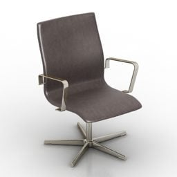 Chambre de bureau avec fauteuil gris modèle 3D