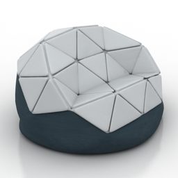 مدل سه بعدی صندلی راحتی چند ضلعی معاصر