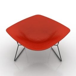 เก้าอี้นวมสีแดงสมัยใหม่แบบ 3 มิติ