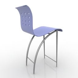 Farbiger gebogener Stuhl aus Kunststoff, 3D-Modell