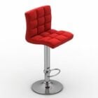 Red Fabric Chair Bar Style
