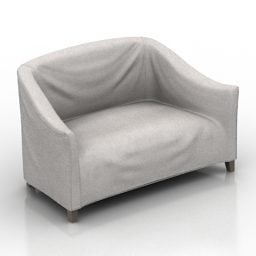 Сірий тканинний диван Doralice 3d модель