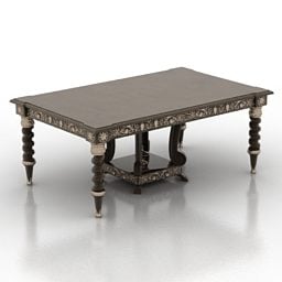 نموذج طاولة مستطيلة كلاسيكية ثلاثية الأبعاد