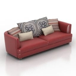 Sofa Fendi Model Kulit Merah 3d