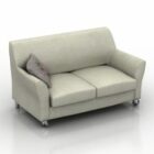 Grey Fabric Loveseat Sofa