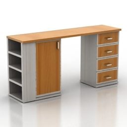 Work Table With Drawers 3d model