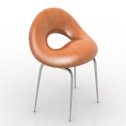 Απλή καρέκλα Δερμάτινο Τοπ 3d μοντέλο
