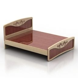3д модель двуспальной кровати в стиле кантри