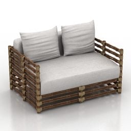 Drewniana sofa Gervasoni Model 3D
