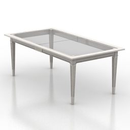 Μοντέρνο γυάλινο τραπέζι σε ορθογώνιο σχήμα 3d μοντέλο