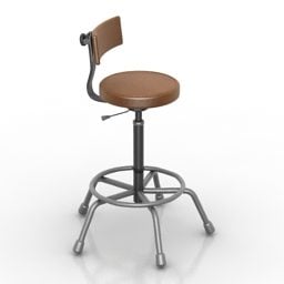 كرسي بار طراز صناعي نموذج ثلاثي الأبعاد