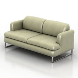 Leather Sofa Gray Color 3d model