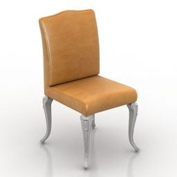 Antik Sarı Deri Sandalye 3d modeli