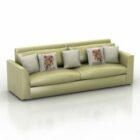 Зеленый кожаный диван Loveseat