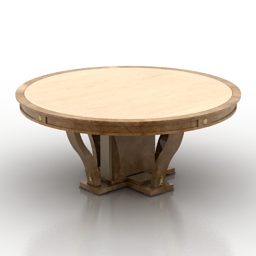 Wooden Round Table Turri 3d model