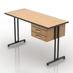 Schreibtisch 3D-Modell aus Holz