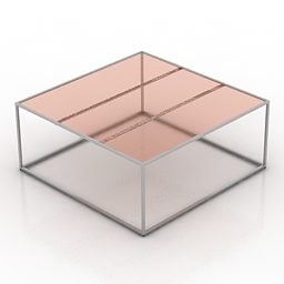 طاولة زجاجية مربعة الشكل ثلاثية الأبعاد