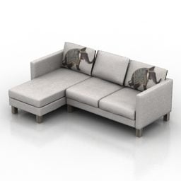 Сірий диван Ikea Carlstad 3d модель