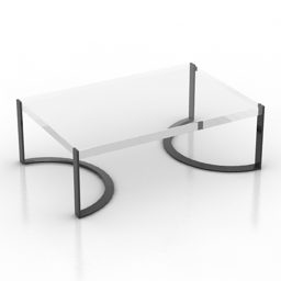 Szklany kwadratowy stolik kawowy Model 3D