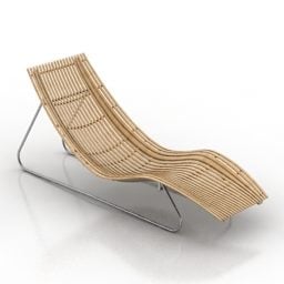 Chaise longue en rotin modèle 3D