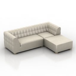 Тканинний кутовий диван 3d модель