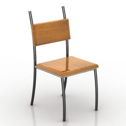 كرسي خشب بسيط موديل 3D