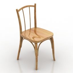 كرسي خشب لأثاث الطعام نموذج ثلاثي الأبعاد