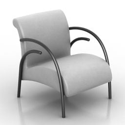 Fabric Curved Armchair 3d model