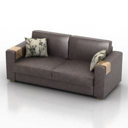 Brown Leather Sofa Italia 3d model