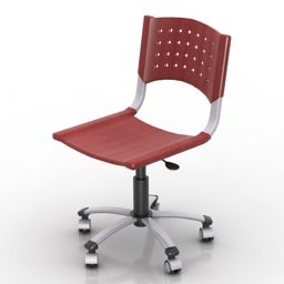 Einfaches 3D-Modell eines Stuhls mit Rädern