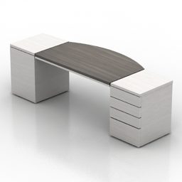 مدل سه بعدی میز کار با رنگ سفید