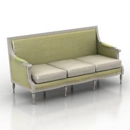 Modelo 3d de design retro de sofá
