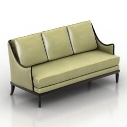 Leather Sofa Three Seaters 3d model