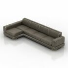 Sofa Corner Grey Leather