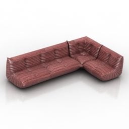 Κόκκινος δερμάτινος καναπές Ligne 3d μοντέλο