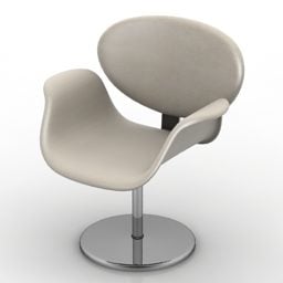 Fotel modernistyczny Noga ze stali nierdzewnej Model 3D