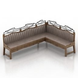 古董沙发长凳Oxta 3d模型