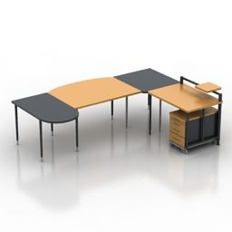 Módulo de mesa Office modelo 3d