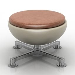 صندلی گرد پایه فلزی مدل سه بعدی
