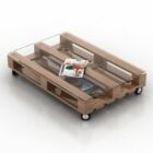 Pallet Glass Table With Magazines