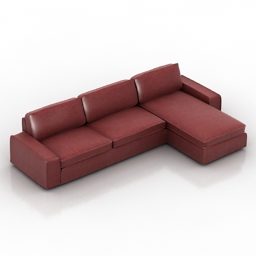 3д модель красного тканевого дивана