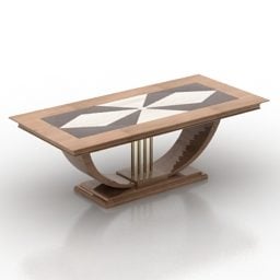 Antique Wood Coffee Table 3d model