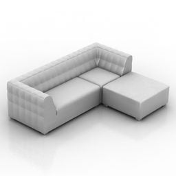 3д модель секционного серого дивана